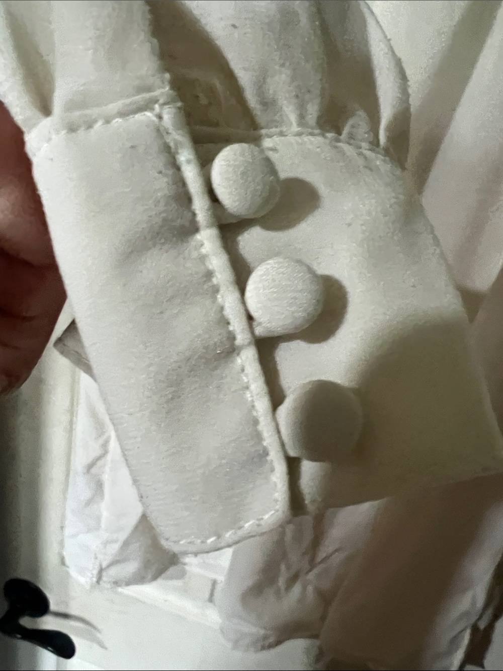Avenue Cream Ruffle-Trim V-Neck Blouse - Picture 3 of 4